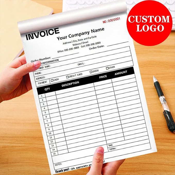 Personalized Invoice Book Custom 2 Part/3 Part Receipt Book Quote Estimate - Image 7