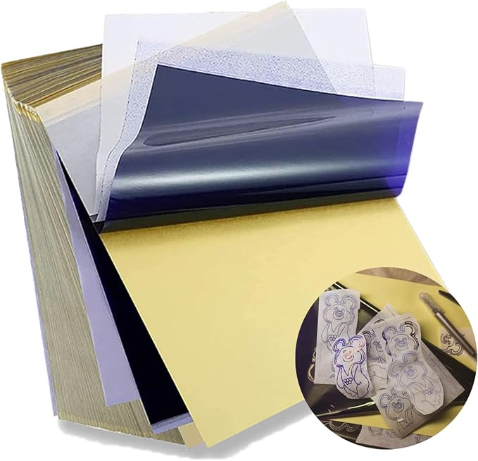 Tattoo Transfer Paper 100 Sheets MIUXIA Tattoo Stencil Paper A4 Size 4 Layers by Formoreprofessionalandcomfortable