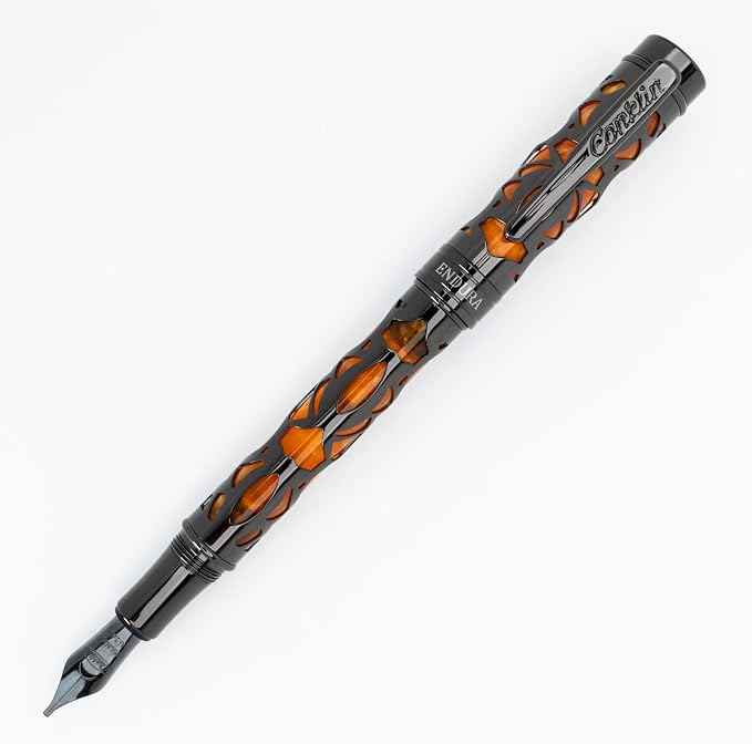 Conklin Endura Deco Crest Fountain Pen in Orange