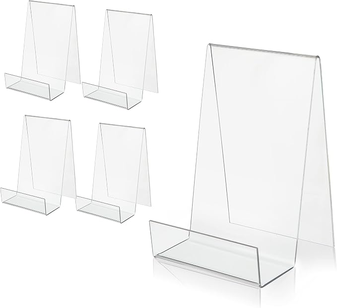 ZOEY Acrylic Book Stand with Ledge Clear Display Easels Plate by ZOEY