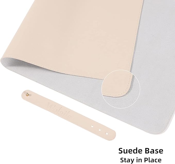 Wolaile Desk Blotter Pad, 36x17 inch PU Leather Computer Mouse Mat, Non-Slip - Image 3