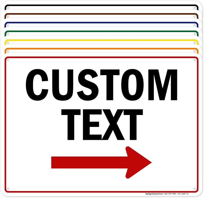 Custom Arrow, Custom Directional Sign, Right Arrow, 10x14 Inches, Rust Free by MySignCenter
