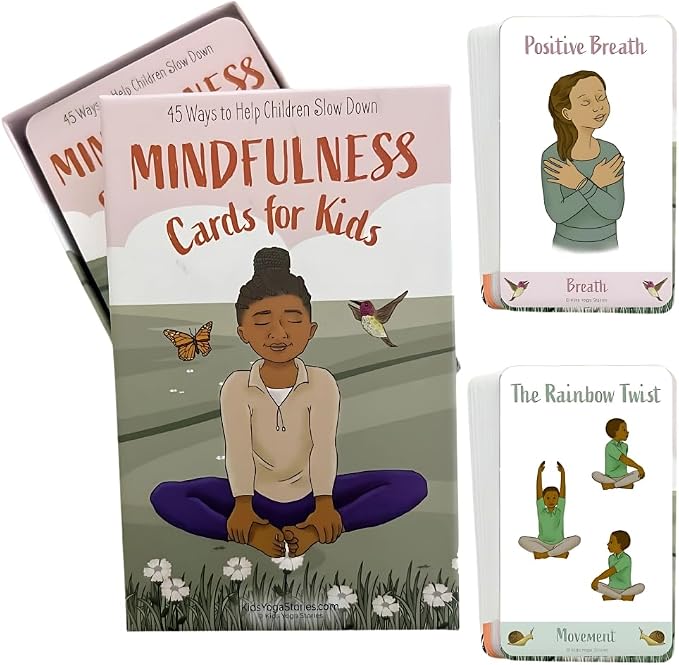 Mindfulness Cards for Kids, Meditation and Brain Focus for Yoga Classroom by KidsYogaStories