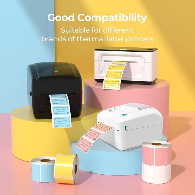 MUNBYN 2.25"x1.25" Thermal Sticker Labels, Color Self-Adhesive Barcode Label - Image 3