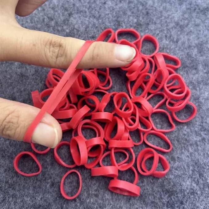 500pcs Red Color Mini Rubber Bands Elastic Bands Rubber Band - Image 7