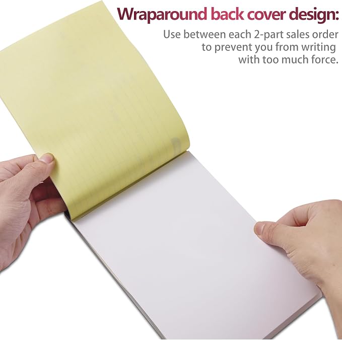 XKDOUS 10 Pack Invoice Book, 2-Part Carbonless, 5-9/16" x 8-7/16" Invoice - Image 3