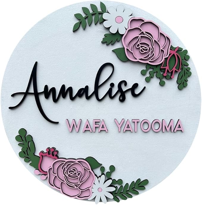 Personalized name wall decor for girls room, Newborn Girl Nursery Decor by Unknown