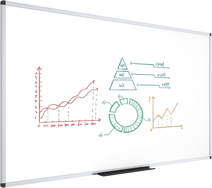 VIZ-PRO Dry Erase Board/Magnetic Whiteboard, 96 x 48 Inches, Large Wall Mounted by VIZ-PRO