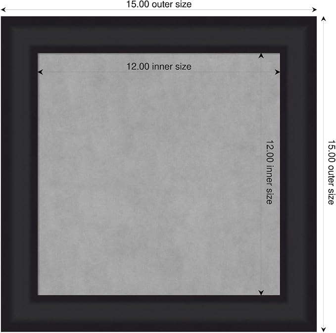 Amanti Art Black Framed Magnetic Board 15x15 X-Small Vision Board - Image 2