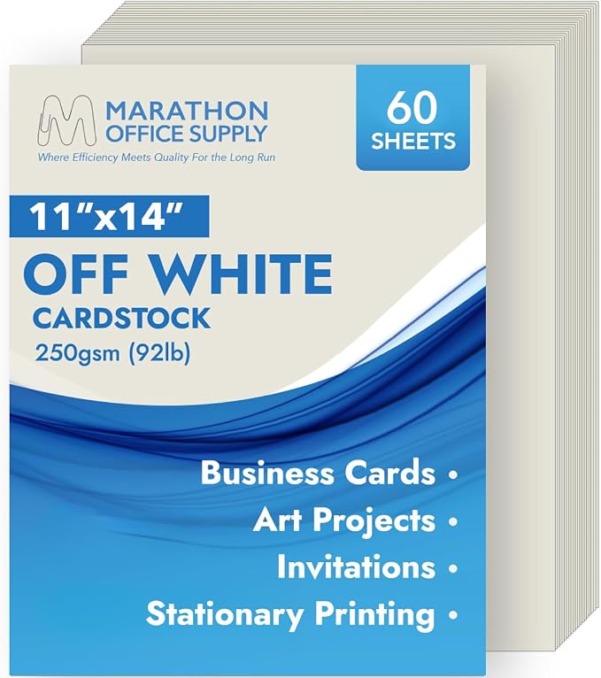 MOS Off-White Cardstock Paper 11 x 14 Inch — Heavyweight Poster Board Card Stock by Marathon+Office+Supply