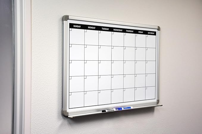 Month Calendar Dry-Erase Scheduling Whiteboard 36" x 24" - Image 2