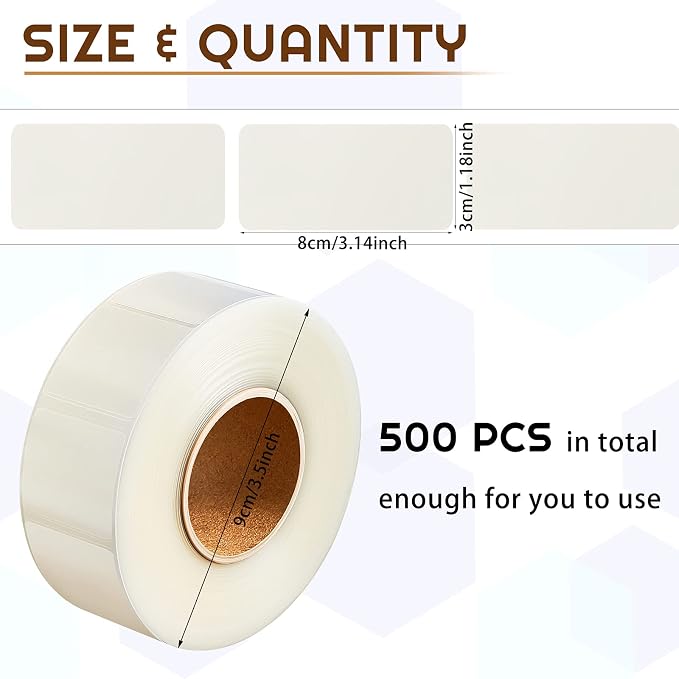 Zonon 500 Pcs Clear Labels Label Protector Clear Stickers Wafer Seals - Image 2