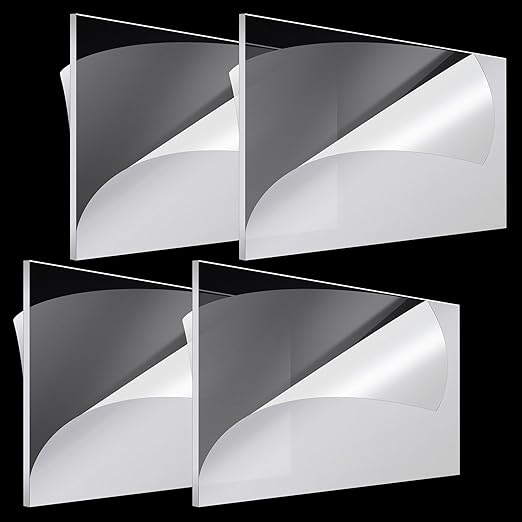 Roowest 4 Pcs 24 x 48 Inch, 1/8 Inch Thick Clear Acrylic Plexiglass Sheets by Roowest