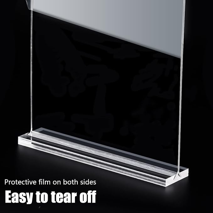 xydstay 8.5 x 11 Acrylic Sign Holder 2 Pack, Vertical T Shape Clear Plastic - Image 4