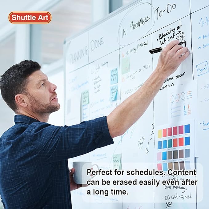 Shuttle Art Wet Erase Markers, 15 Pack Black 1mm Fine Tip Smudge-Free Markers - Image 7