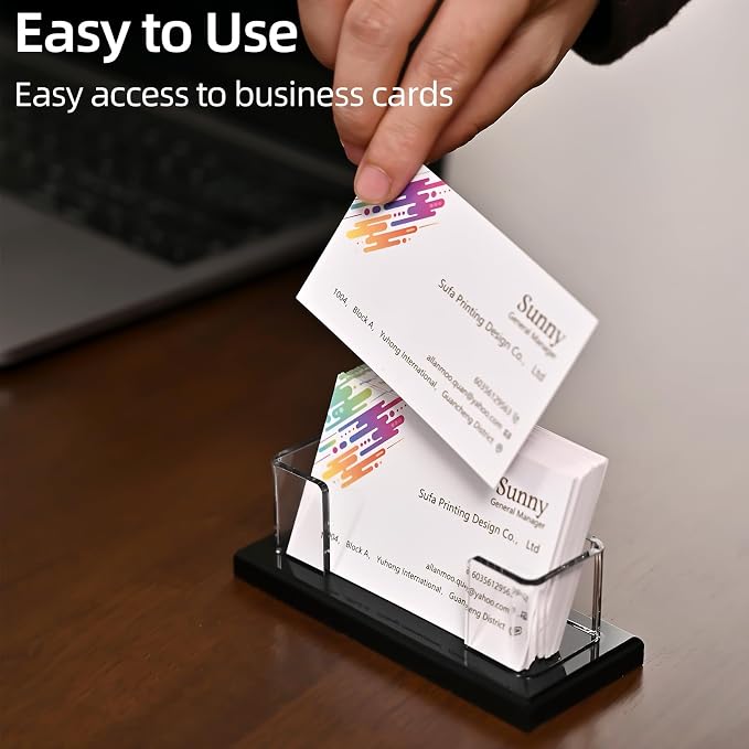 PecMuikee Business Card Holder for Desk，Acrylic Business Card Display Stand - Image 5