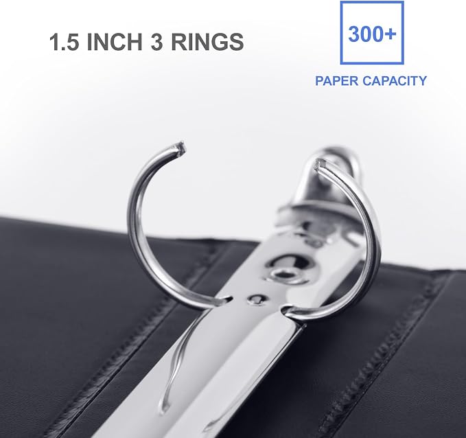 3 Ring Binder 1-1/2 Inch, ViVin Sturdy 1.5"-Round Ring Binder - Image 3