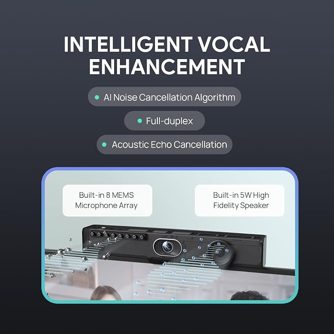Yealink Video Conference Camera, 4K Webcam, 120° Ai Auto Framing, 8 Microphone - Image 4