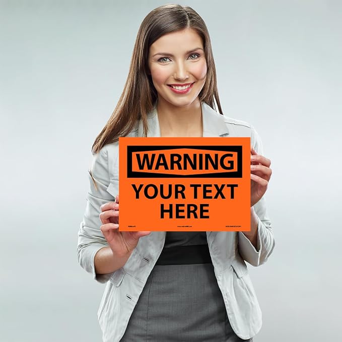 Custom OSHA Style Warning Sign 10" x 14" Adhesive Vinyl Sign, Customizable - Image 2
