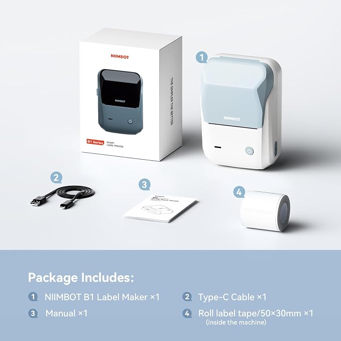 NIIMBOT B1 Label Maker with Tapes, 2 Inch Portable Thermal Label Printer - Image 9