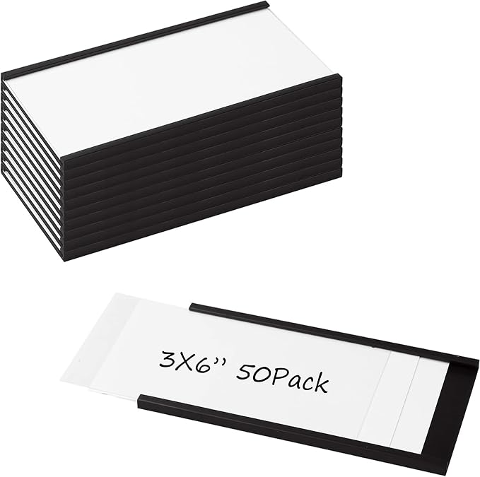 Realth C Channel Magnetic Label Holders 50 Pack 3'' x 6'' by Realth