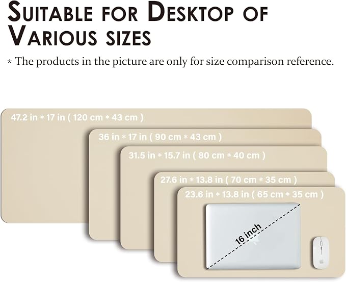Large Desk Mat - 47.2"x 17" Non-Slip PU Desk Pad - Image 5