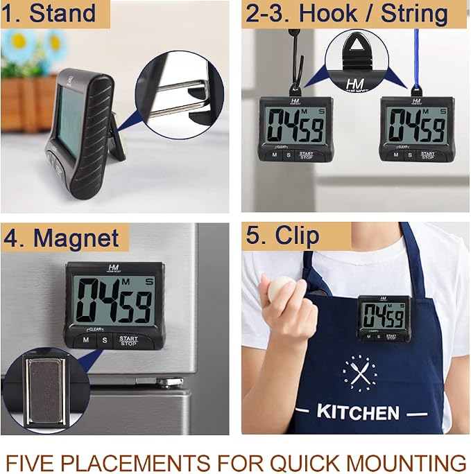 HOME MOST 3" Large Display Kitchen Timer - Image 3