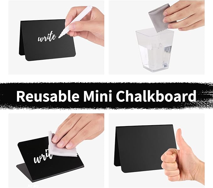 12 Pack 4"x3"Mini Chalkboard Signs - Image 3