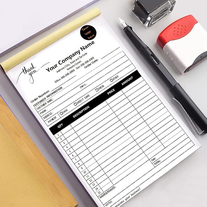 Personalized Invoice Book Custom 2 Part/3 Part Receipt Book Quote Estimate - Image 3