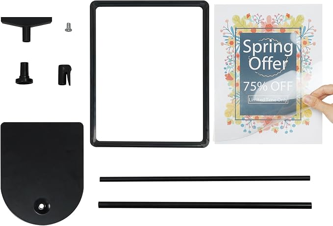Sign Holder, Sign Stand with Adjustable Height Snap Open, Reusable Sign Holder - Image 5