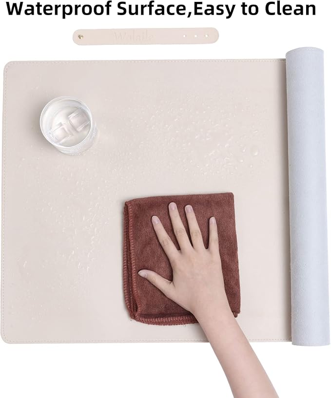 Wolaile Desk Blotter Pad, 36x17 inch PU Leather Computer Mouse Mat, Non-Slip - Image 4