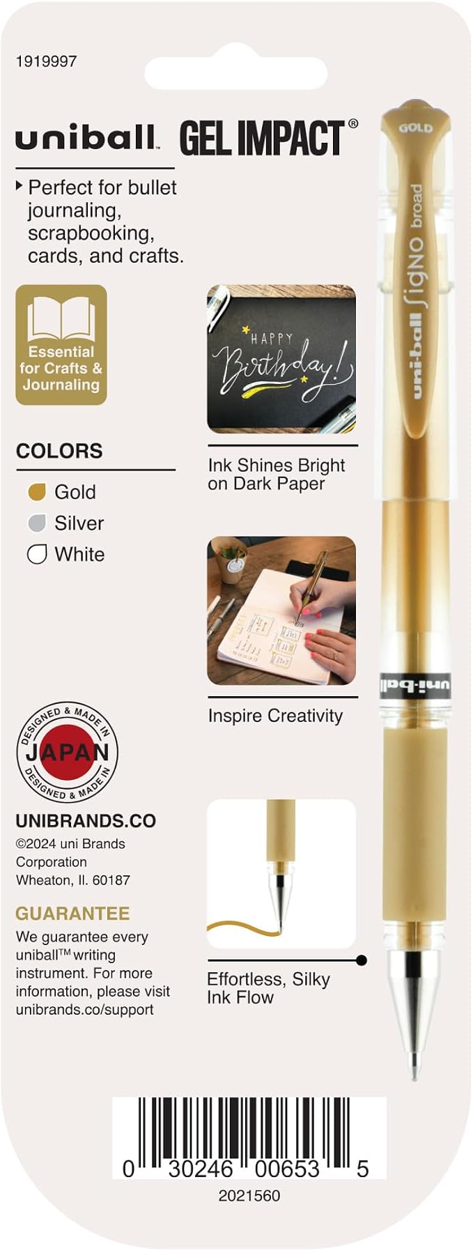 uniball Signo Gel Impact Pens, Bold Point, 3 Pack - Image 2