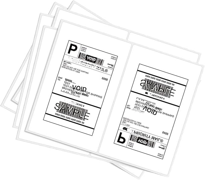 BESTEASY 200 Round Corner Half Sheet Self Adhesive Shipping Labels by BESTEASYLABELPRINTER