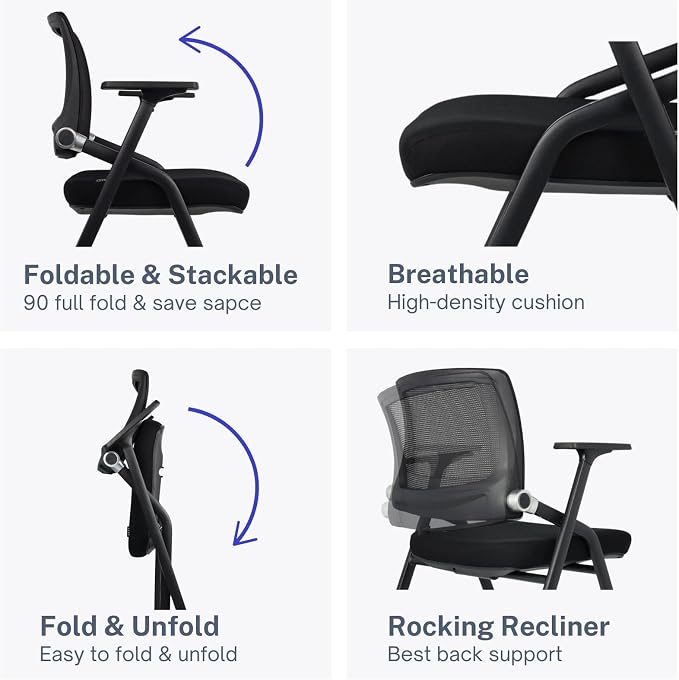 10 Pack Foldable Office Chairs - Image 4