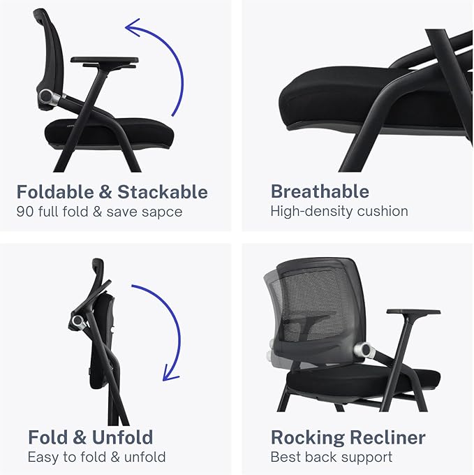 SLKJChr 4 Pack Foldable Office Chairs - Image 5