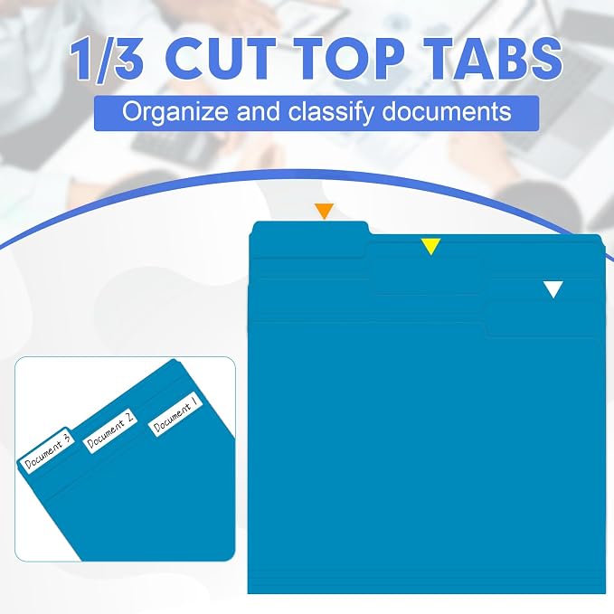 File Folder, HERKKA 120 Pack 1/3 Cut Tab File Folders, File Folders Great - Image 3