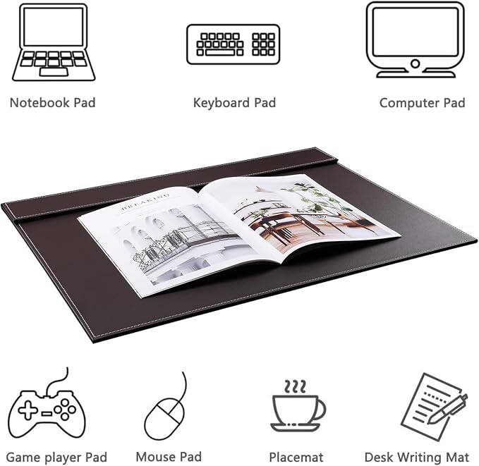 KINGFOM Ultra-Smooth PU Leather Desk Pad & Mat Office Desk Drawing & Writing - Image 4