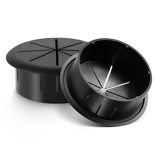 HYCC 2 Inch Desk Grommet Black, Desk Hole Cover - Image 3