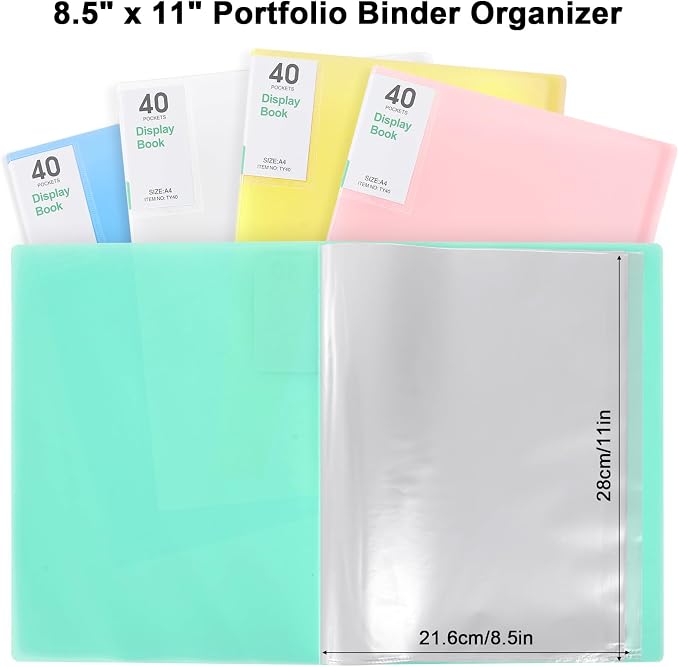 Phyxin Portfolio Binder, 40-Pocket Portfolio Folder 8.5" x 11", Displaying 80 - Image 3