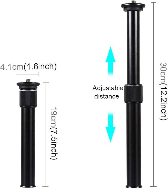 PULUZ Metal Handheld Adjustable 3/8" Size Tripod Mount Monopod Extension Rod - Image 3