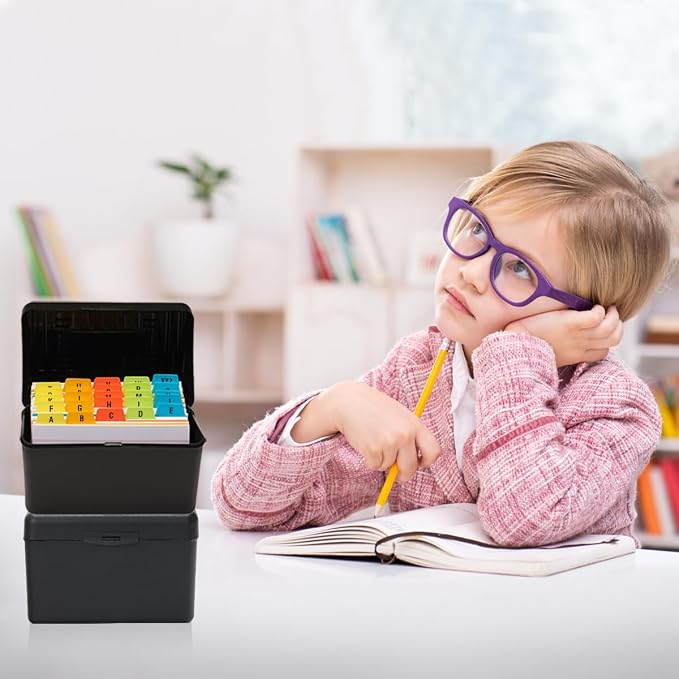 H4D 4x6 Index Card Holder with 100 Heavyweight Ruled Index Cards and 25 Plastic - Image 7