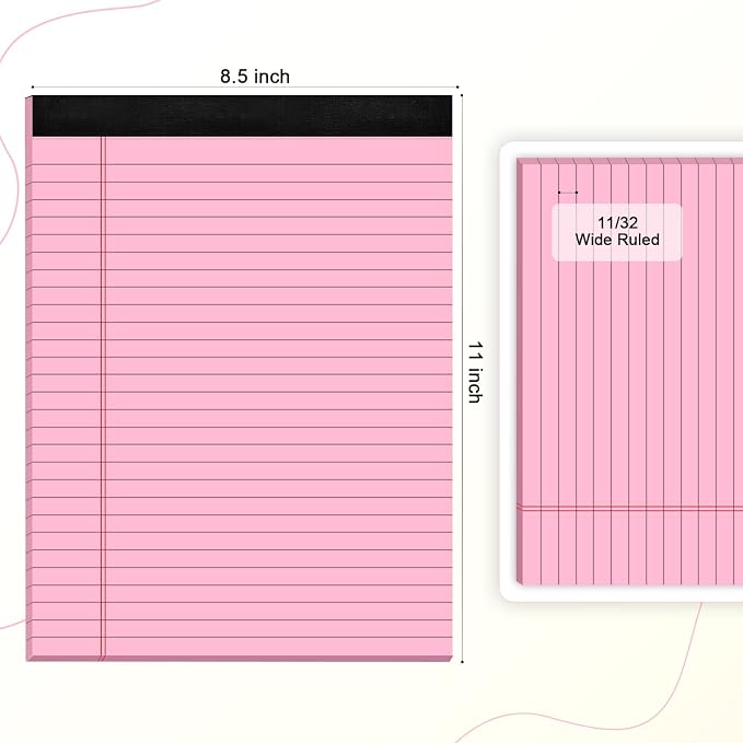AILZFEI Legal Pads 8.5 x 11 Wide Ruled - Image 2