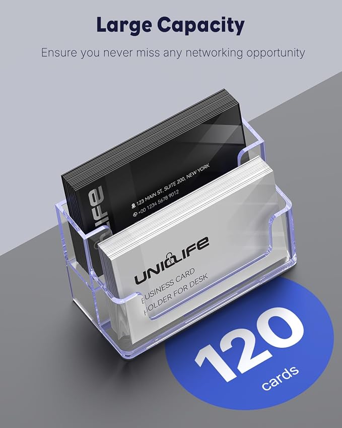 Uniclife 2 Pack Acrylic Business Card Holder - Image 4