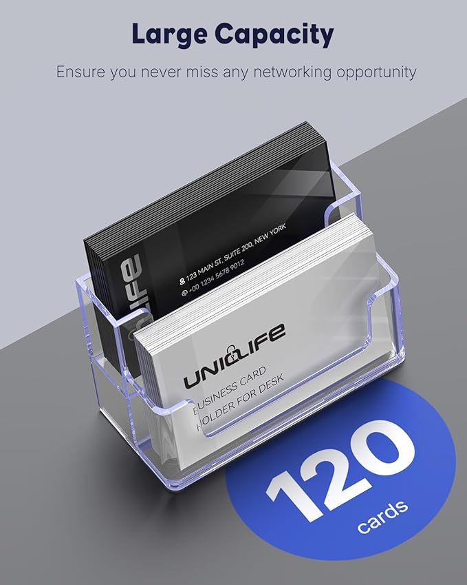 Uniclife 4 Pack Acrylic Business Card Holder - Image 4