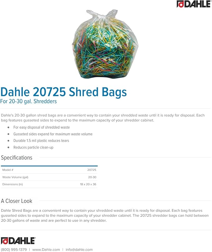 Dahle 20725 Shred Bags w/Gusseted Sides - Image 2