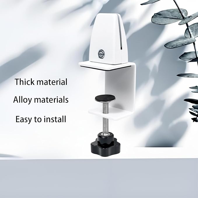 Heavy Duty Sneeze Guard Clamp For 0.1" to 1" Thick Panel, Desk Partition - Image 6