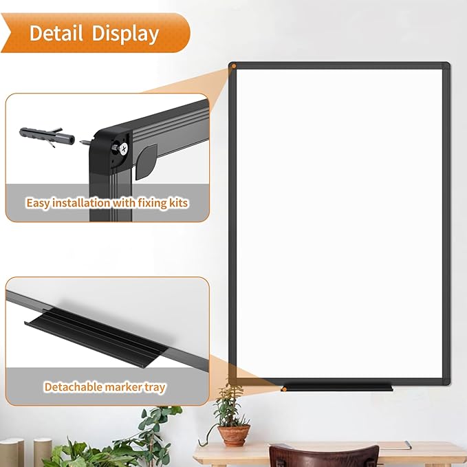 VIZ-PRO Magnetic Dry Erase White Board, 72 X 40 Inches - Image 4