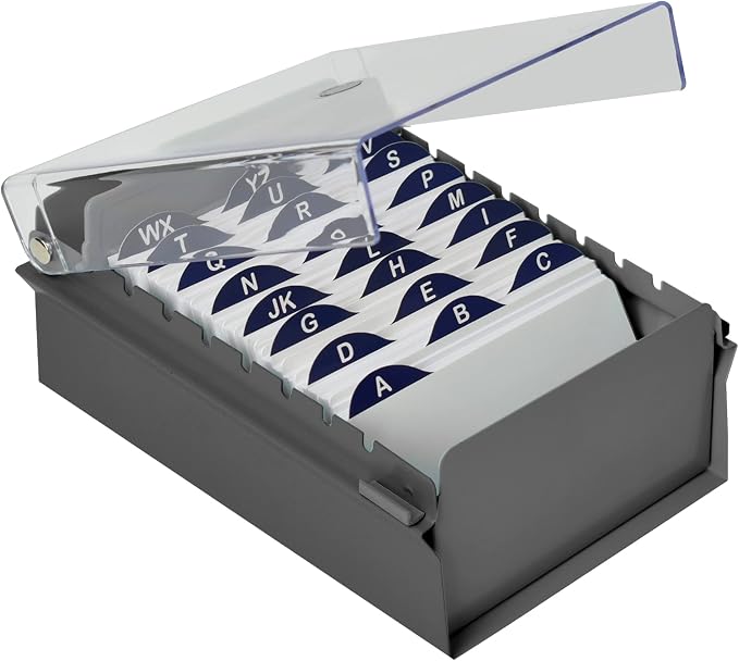 Acrimet 3 x 5 Card File Holder Organizer Box Metal Base Heavy Duty by Organizingyourlife