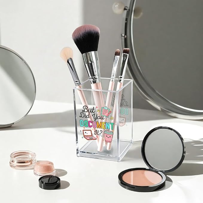 Vgrti But Did You Document It Acrylic Cosmetic Pencil Pen Holder Cup, Funny - Image 3