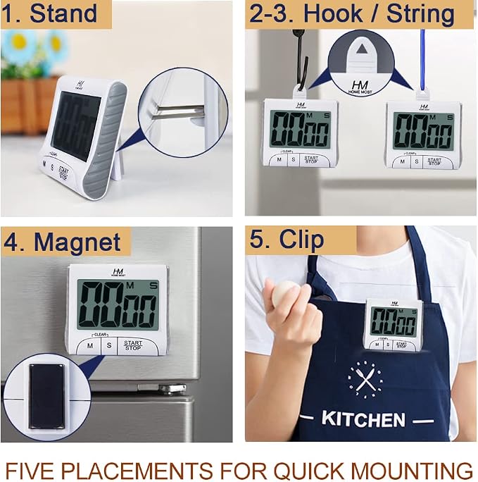 HOME MOST 3" Large Display Kitchen Timer - Image 3